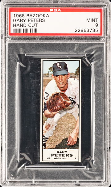 1968 Bazooka Baseball Gary Peters Hand Cut PSA 9