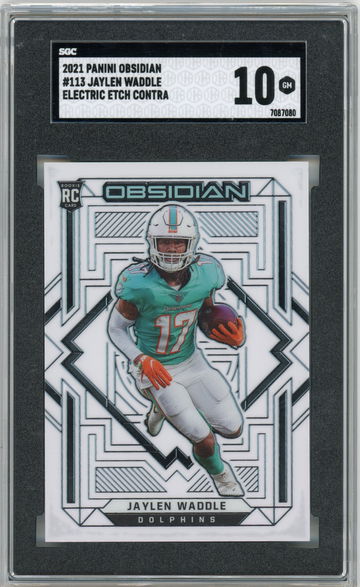 2021 Panini Obsidian Jaylen Waddle Electric Etch Contra #113 RC SGC 10 GEM MINT