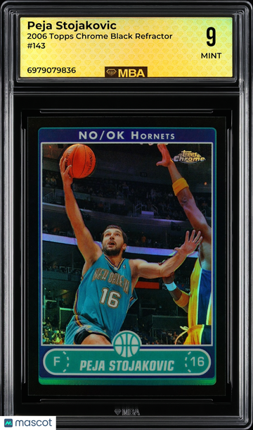 2006 Topps Chrome Peja Stojakovic #143 Black Refractor MBA 9
