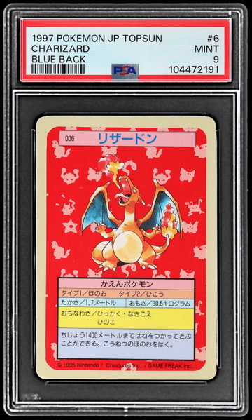 1997 Pokemon Topsun Japanese Charizard Blue Back PSA 9