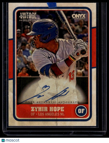 2025 Onyx Vintage Extended Zyhir Hope #VAZYHO Autographs AU