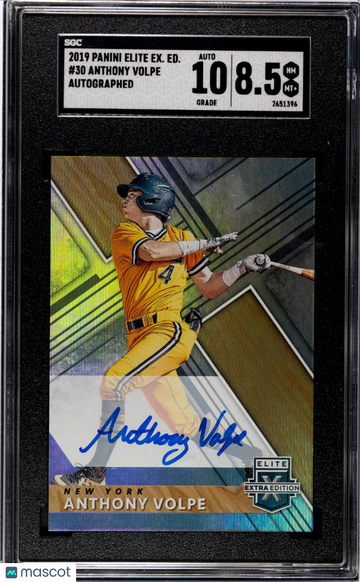 2019 Panini Elite Extra Edition Anthony Volpe #30 Autograph SGC 8.5 Auto 10