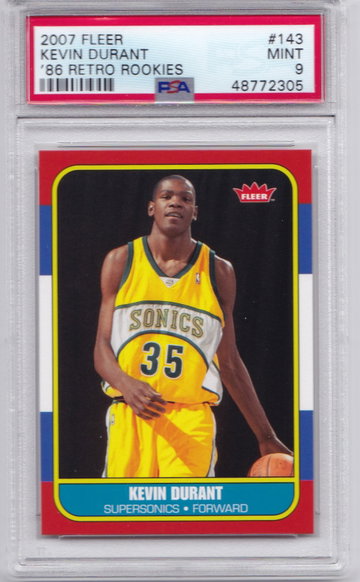 Kevin Durant 2007 Fleer '86 Retro Rookies PSA 9