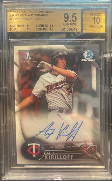 2016 Bowman Chrome Draft Alex Kirilloff Auto 