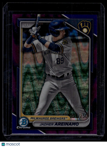 2024 Bowman Jadher Areinamo #BCP-2 Chrome Prospects Purple RayWave Refractors SN