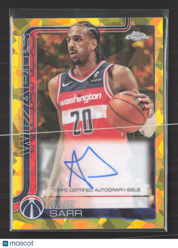 2025 Topps Chrome Alex Sarr #TCA-AS Yellow Diamond /50
