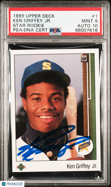 1989 Upper Deck Ken Griffey JR. #1 Star Rookie PSA 9 Auto 10