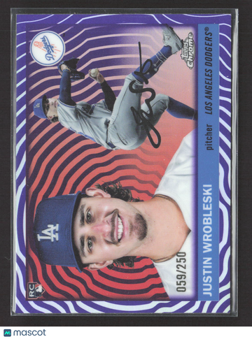 2025 Topps Chrome Justin Wrobleski #393 Purple RayWave /3 RC