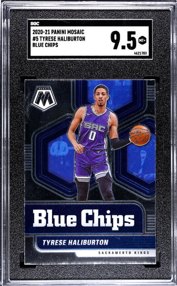 2020-21 Panini Mosaic Blue Chips Tyrese Haliburton #5 SGC 9.5