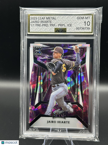 2023 Leaf Metal Jairo Iriarte Purple Ice Pre-Production Proof /1 RC AGS 10