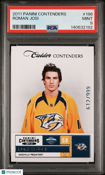 2011-12 Panini Contenders Roman Josi #196 /999 Rookie PSA 9