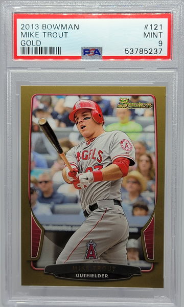 2013 BOWMAN #121 MIKE TROUT GOLD PSA 9
