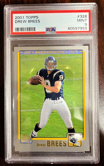 2001 Topps #328 Drew Brees RC Chargers ROOKIE PSA 9 MINT