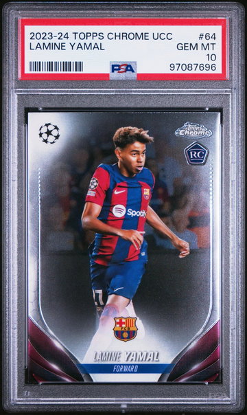 2023 Topps Chrome UEFA Club Competitions Lamine Yamal #64 PSA 10