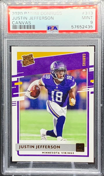 2020 DONRUSS FOOTBALL JUSTIN JEFFERSON CANVAS PSA 9