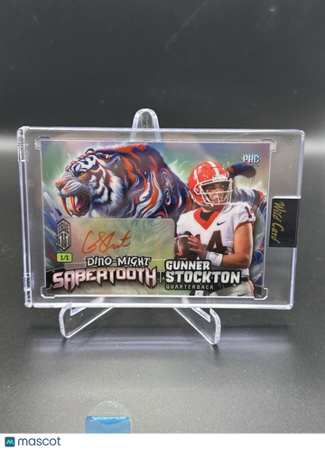 2024 Wild Card Dino-Might Gunner Stockton #PHST-GSA Sabertooth /1 Short Print True Auto One of One Parallel/Variety Rook