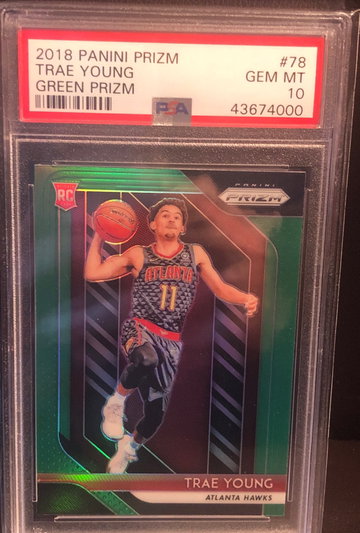 Trae Young 2018 Panini Prizm Green PSA 10