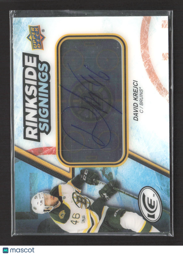 2018 Upper Deck Ice Rinkside Signings David Krejci #RS-DK Authentic Autograph