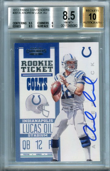 Andrew Luck Contenders Rookie Ticket BGS 8.5 auto 10