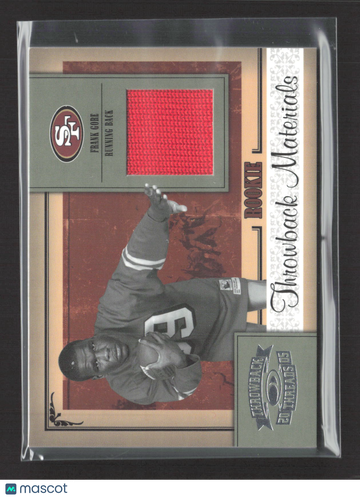 2005 Donruss Playoff Throwback Threads Frank Gore #212 Authentic Jersey