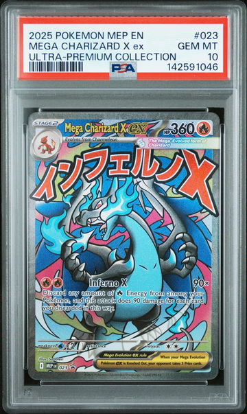 2025 Pokemon Black Star Promo Mega Charizard X Ex Ultra Premium Collection Mega Charizard X Ex #023 PSA 10
