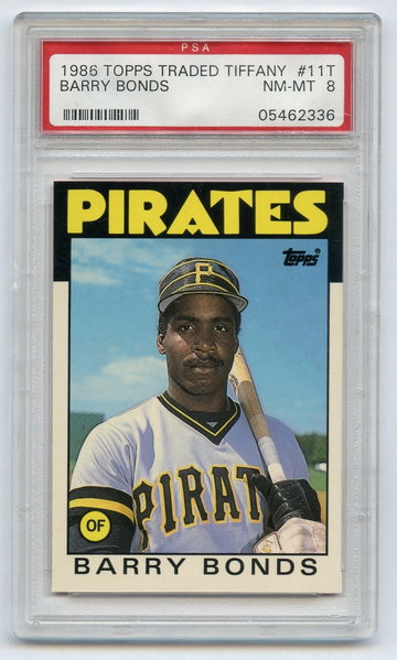 BARRY BONDS 1986 TOPPS TRADED TIFFANY Rookie Card #11T           PSA 8 