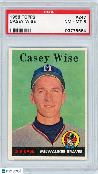1958 Topps Casey Wise #247 PSA 8
