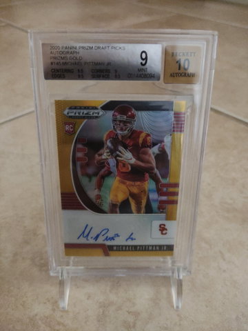 2020 Panini Prizm Draft Picks Auto Gold Michael Pittman Jr. 3/10 BGS 9