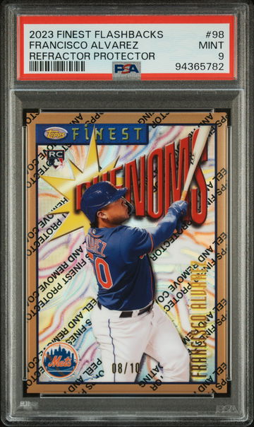 2023 Topps Finest Flashbacks Francisco Alvarez #98 RC Refractor /10 PSA 9