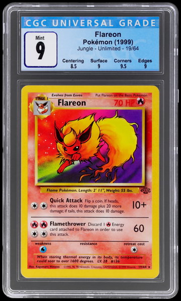 1999 Pokemon Jungle Flareon Holo CGC 9