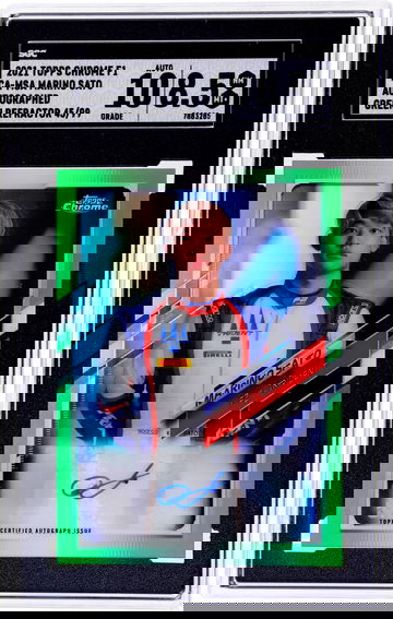 2021 Topps Chrome F1 #CA-MSA Marino Sato Auto. Green Ref. 45 SGC 8.5