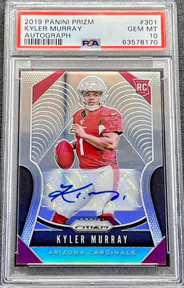 2019 Kyler Murray Auto Autograph Panini Prizm #301 PSA 10 GEM MINT Rookie Card RC 