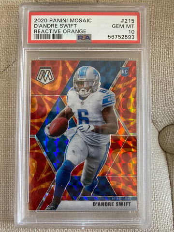 2020 D’Andre Swift Reactive Orange PSA 10