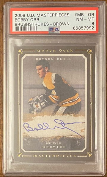 Bobby Orr - 2008-09 U.D. Masterpieces Brushstrokes Auto -  PSA 8