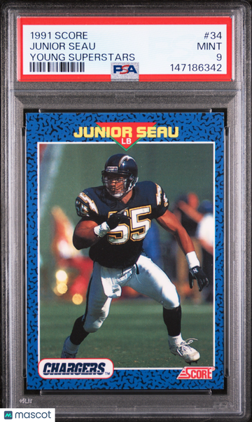 1991 Score Young Superstars Junior Seau #34 PSA 9
