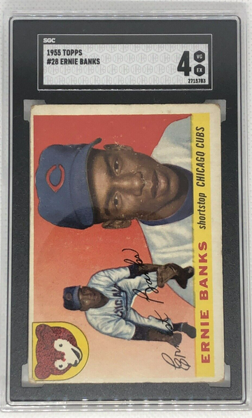 1955 Ernie Banks Topps Baseball #28 SGC 4 VG-EX Chicago Cubs HOF