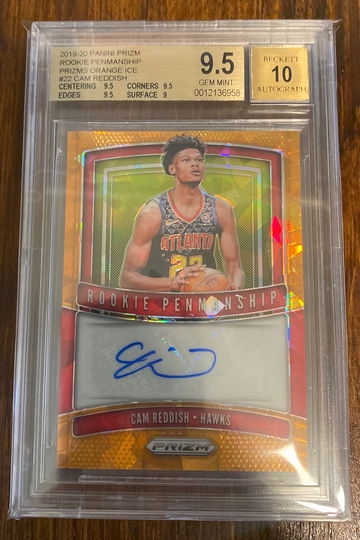 Cam Reddish Panini Orange Ice Prizm Rookie Penmanship Auto 