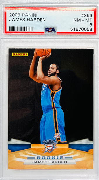⭐️ 2009 JAMES HARDEN PANINI #353 PSA 8 RC ROOKIE  🔥📈 