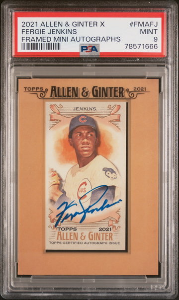 2021 Topps Allen & Ginter X Framed Mini Autographs Fergie Jenkins #FMAFJ PSA 9