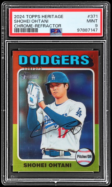 2024 Topps Heritage Chrome Shohei Ohtani Refractor PSA 9