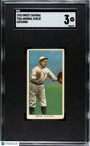 1910 Sweet Caporal (T206) Admiral Schlei Catching SGC 3