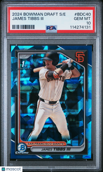 2024 Bowman Draft Sapphire Edition James Tibbs III #BDC40 PSA 10