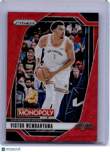 Victor Wembanyama 2025 Panini Prizm Monopoly Red Wave Short Print #73