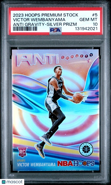 2023 Panini Hoops Premium Stock Anti Gravity Victor Wembanyama #5 Silver Prizm PSA 10