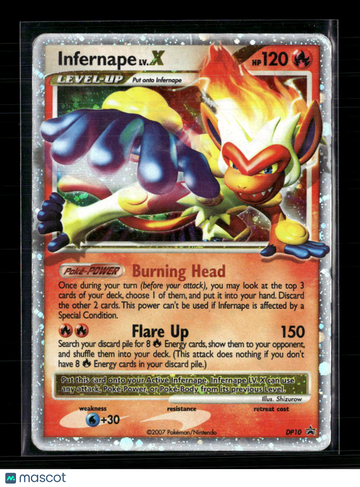 2007 Diamond & Pearl Infernape LV.X Holo Rare #DP10