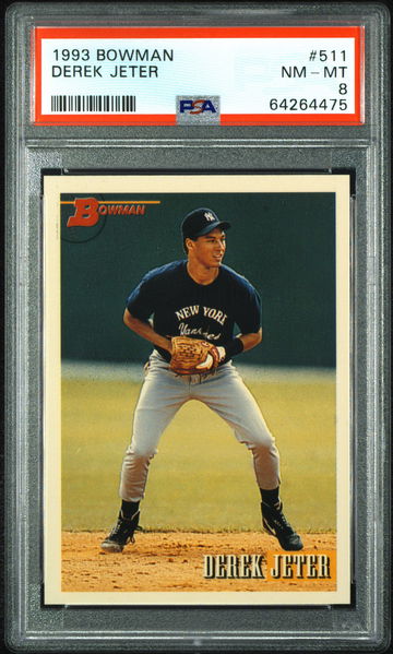 💎🚨 1993 Bowman DEREK JETER #511 Rookie Card RC Graded PSA 8 YANKEES HOF 👻🔥