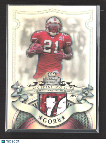 2007 Bowman Sterling Frank Gore #BSVR-FG Refractor /199 Authentic Game-Worn Jersey