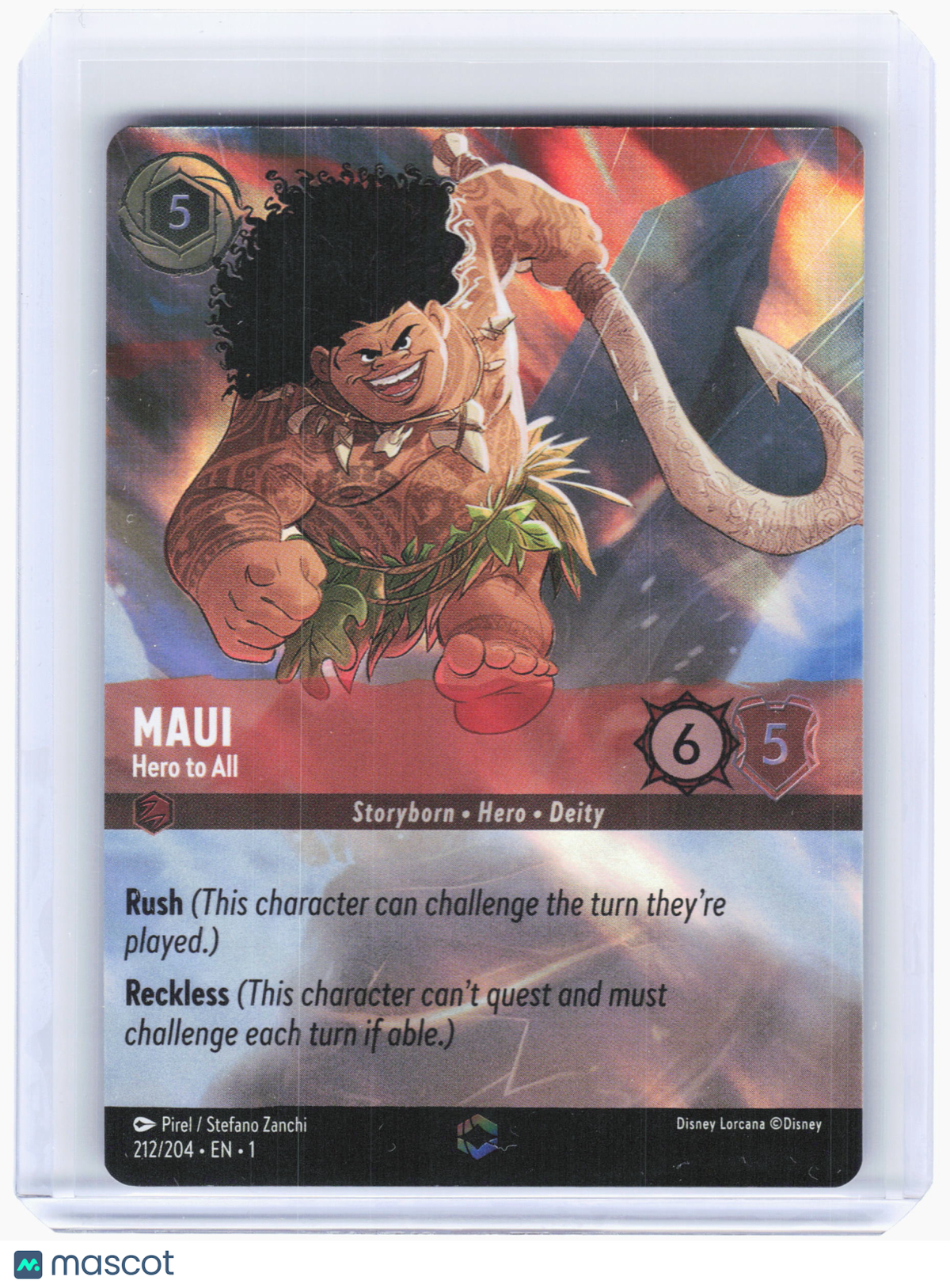 2023 Disney Lorcana—Maui #212/204 The First Chapter—Enchanted Foil