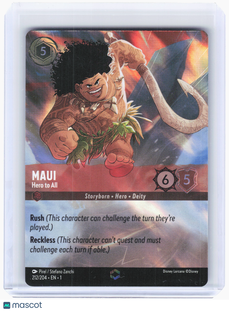 2023 Disney Lorcana—Maui #212/204 The First Chapter—Enchanted Foil