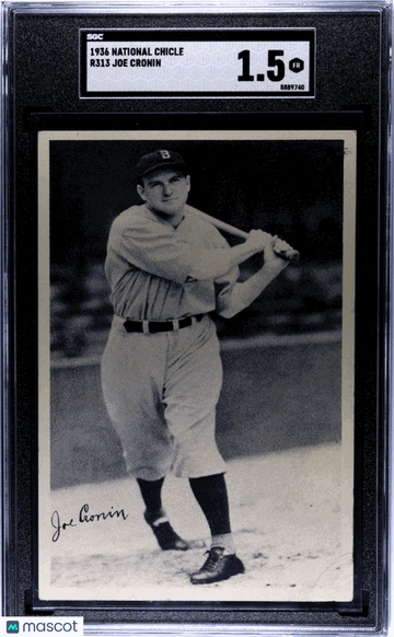 1936 National Chicle (R313) Joe Cronin SGC 1.5